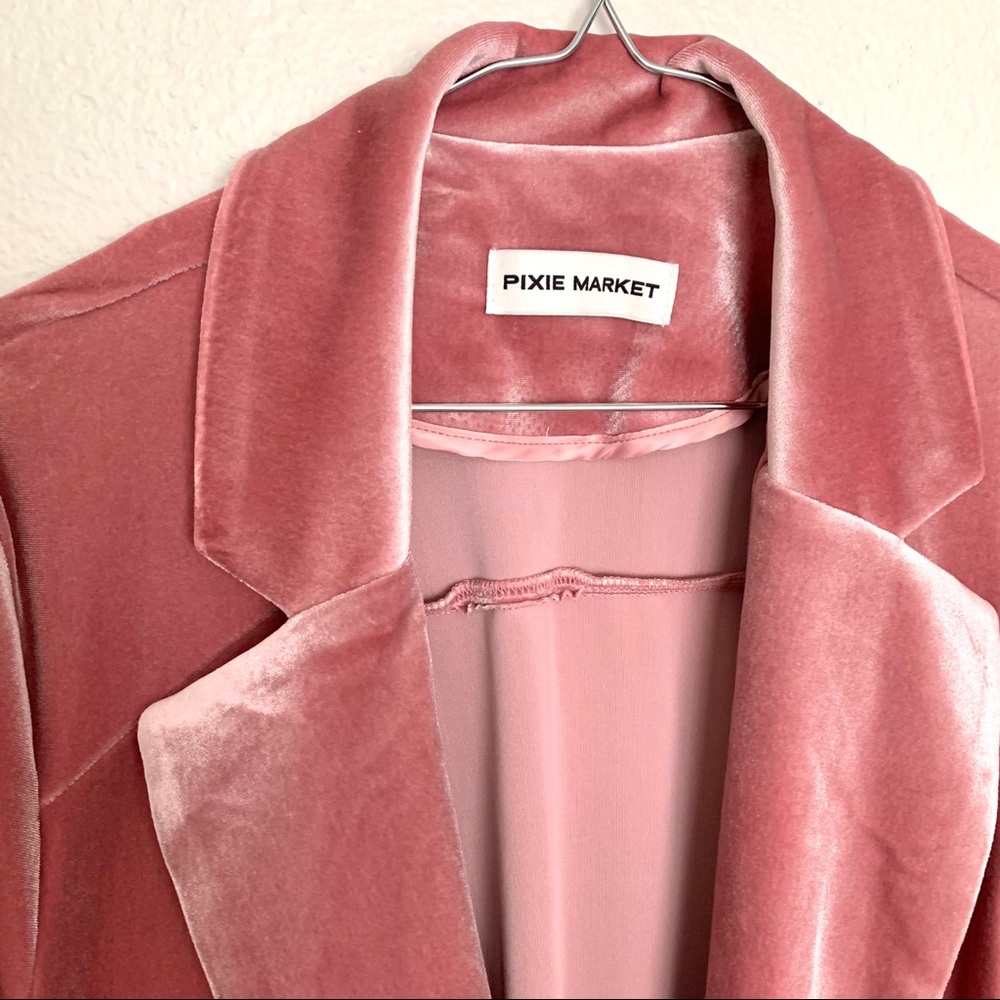 Pixie Market Pink Velvet Jacket - Picture 7 of 8